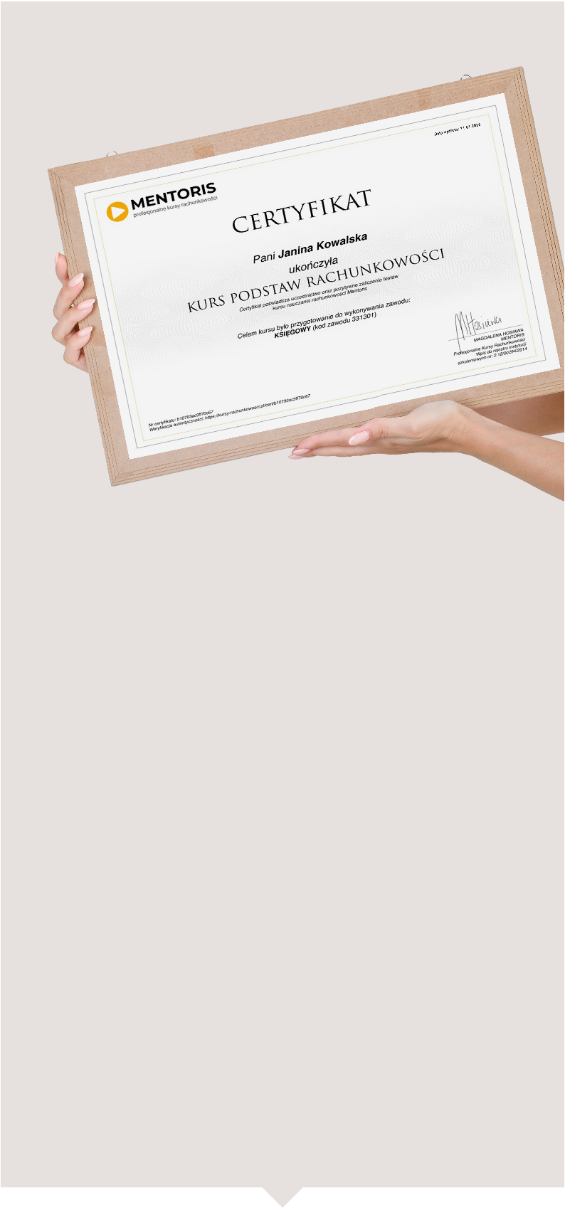 Certyfikat Mentoris